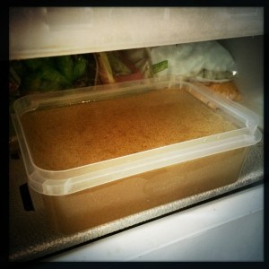 Open freezing chicken stock 