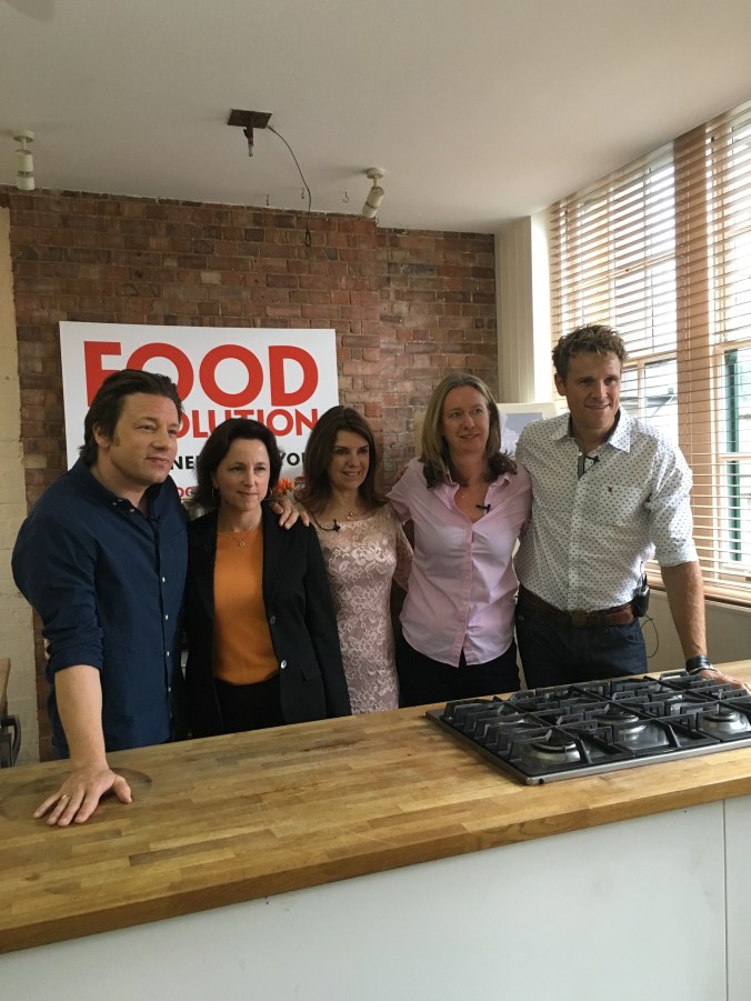 Jamie Oliver, Jackie Long, Dr Dawn Harper, Justine Roberts and James Cracknell