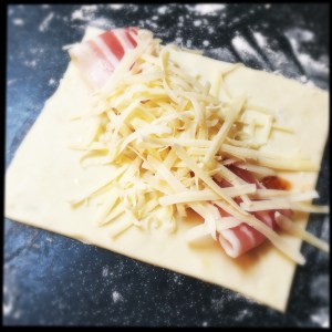 making bacon cheese turnovers