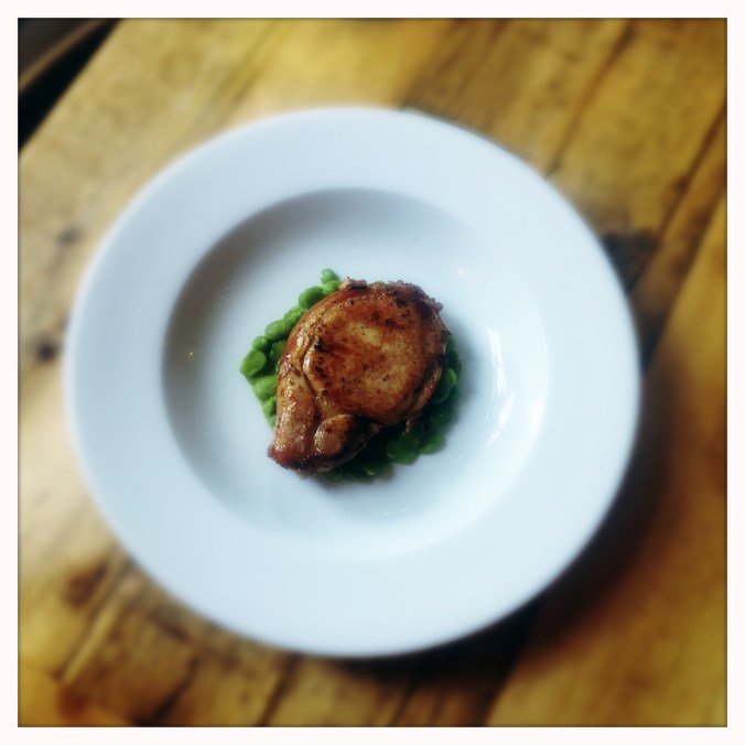 Pork Chop on Broad beans