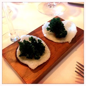 kale cracker and mango