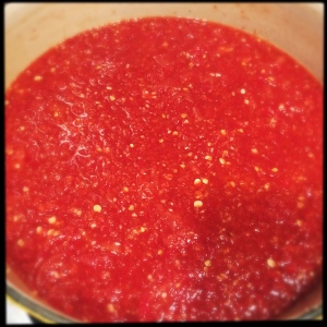 making chilli jam