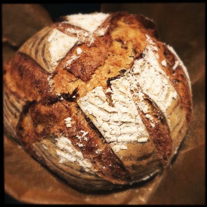 freshly baked sourdough bread
