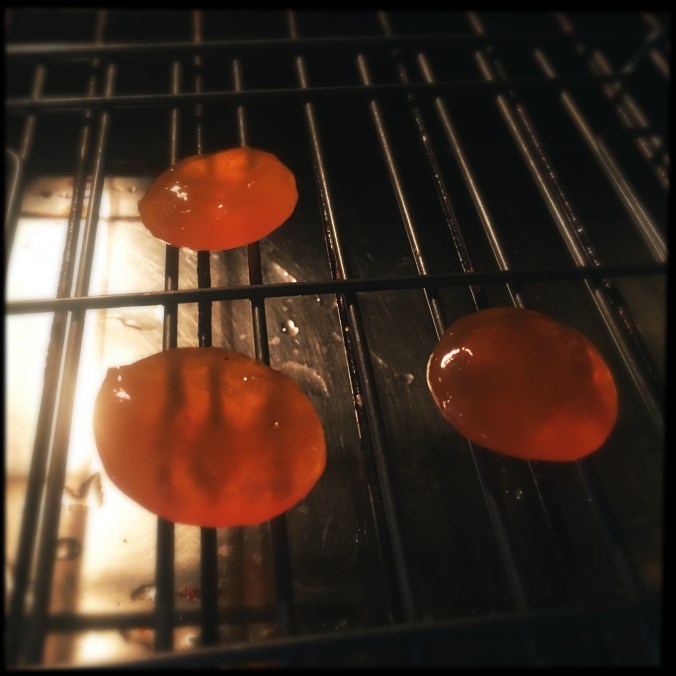 drying cured egg yolks in a low oven