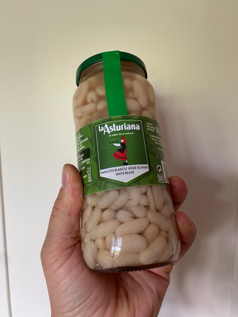 Asturian white beans. Haricot from Spain.