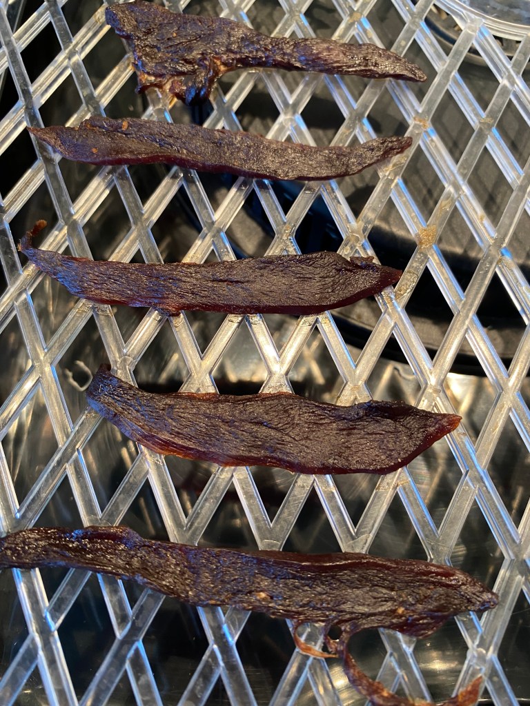 pigeon jerky in the dehydrator